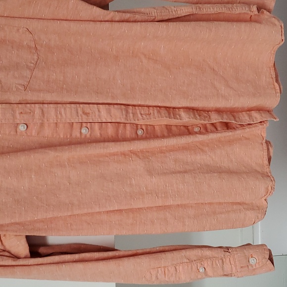 Old Navy Mens XL orange w white Mens long sleeve Casual Button Down - Picture 6 of 11